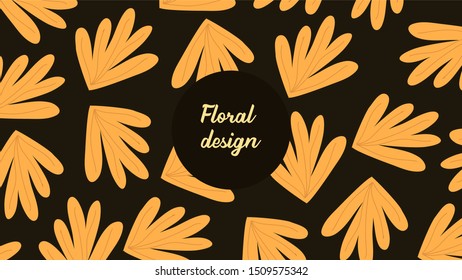 yellow leaf floral pattern background 