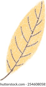 yellow leaf icon in crayon style