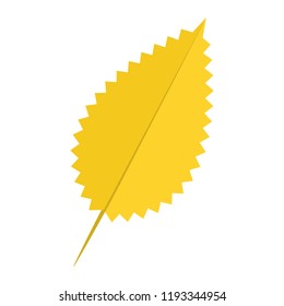 Yellow leaf icon. Flat illustration of yellow leaf vector icon for web design