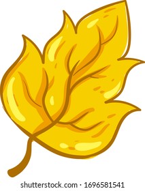 Yellow leaf, illustration, vector on white background