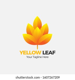 Yellow Leaf Logo Design creative vector