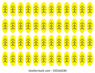 Yellow Leaf Pattern. Vector