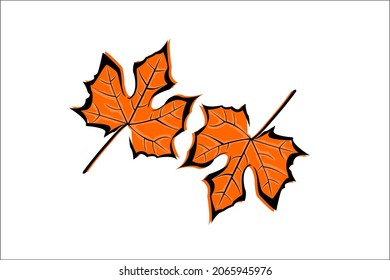 
yellow leaf vector, autumn leaves set, isolated on a white background. simple cartoon flat style, vector illustration.