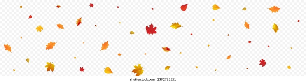 Yellow Leaf Vector Panoramic Transparent Background. Decor Floral Illustration. Ocher Abstract Foliage Frame. Decoration Design.