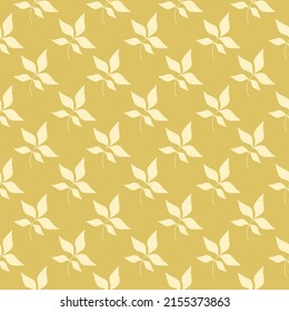 Yellow leaf vector seamless pattern illustration. Graphic leaves branches wallpaper. Floral backdrop. Template for print, background, product packaging design, banner, cover or card.