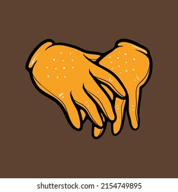 Ilustración vectorial de guantes de cuero amarillo