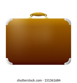 Yellow leather suitcase