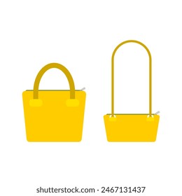 Gelbe Ledertasche Vektorillustration, stilvolle Damenhandtasche Icon