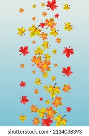 Gelbe Blätter Hintergrund blauer Vektorgrafik. Pflanzenrealistische Illustration. Eigenes Leaf. Forest Foliage Design.