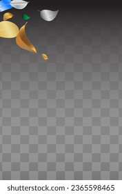 Yellow Leaves Forest Vector Black Transparent Background Border. Fly Leaf Background. Gold Foliage Herbal Concept. Color Wind Plant.