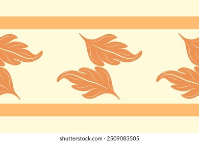 Yellow Leaves Nature of Autumn Seamless Pattern for print striped, ornament floral, pattern, design for wrapping, silk, scarf, background, textile, carpet, rug, texture, hand-draw