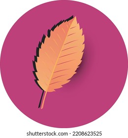 yellow leaves and pink background vector illustration