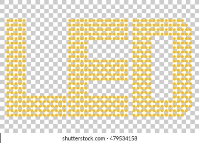Yellow LED Symbol, at transparent effect background
