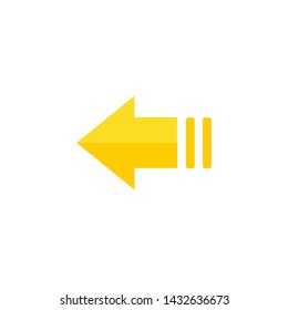 Yellow Left vector icon. Arrow Icon in trendy flat style isolated on white background. Symbol for your web site design, logo, app, UI. Vector illustration, EPS10.