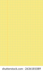 Yellow legal pad pages with grid designs. Great for school, office, memos or business templates use. Vector illustration