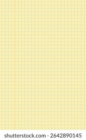 Yellow legal pad pages with grid designs. Great for school, office, memos or business templates use. Vector illustration