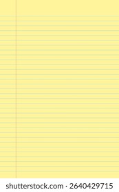 Yellow legal pad pages with lined designs. Great for school, office, memos or business templates use. Vector illustration