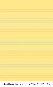 Yellow legal pad pages with lined designs. Great for school, office, memos or business templates use. Vector illustration