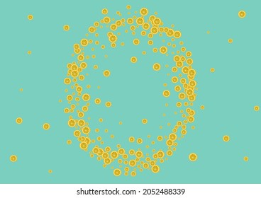 Yellow Lemon Background Green Vector. Half Pattern. Juicy Lemon Vitamin. Ingredient Juicy Illustration.
