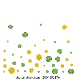 Yellow Lemon Background White Vector. Lime Wrapping Set. Juicy Ingredient Fruit. Bright Tiled Pattern.
