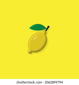 Yellow lemon fresh fruit Premium Vector