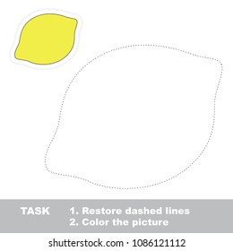 Yellow Lemon Fruit. Dot to dot educational game for kids.