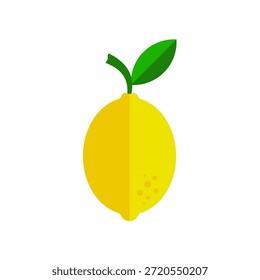 Fruta de limão amarelo, ícone de vetor de estilo plano	