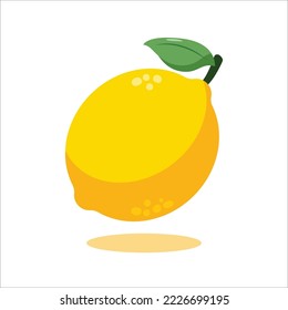 Yellow lemon fruit icon. Flat vector illustration
