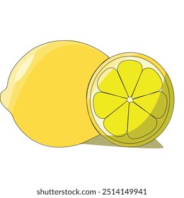 yellow lemon fruit vector illustration