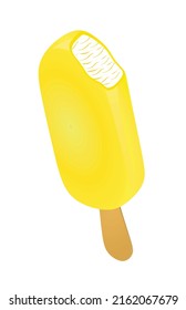 Yellow  lemon ice cream. vector illustration