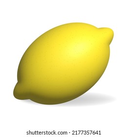 Icono de limón amarillo. 3.ª ilustración de representación