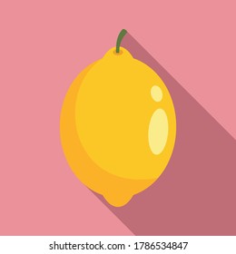 Yellow lemon icon. Flat illustration of yellow lemon vector icon for web design