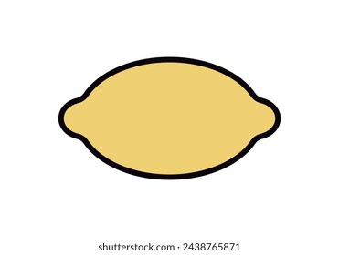 Yellow lemon icon on white background.