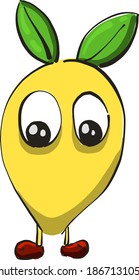 Yellow lemon, illustration, vector on white background.
