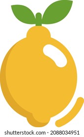 Limón amarillo, ilustración, vector, sobre fondo blanco.