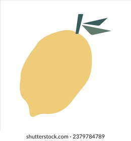Yellow lemon. Isolated element on a white background. Hand drawing. Vector.