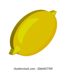 Yellow lemon, isometric 3d image of design isolated on white background, vector illustration