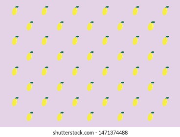 yellow lemon on light purple background