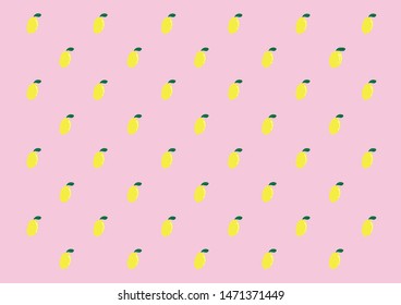 yellow lemon on pink background