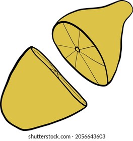 yellow lemon on a white background. the fruit