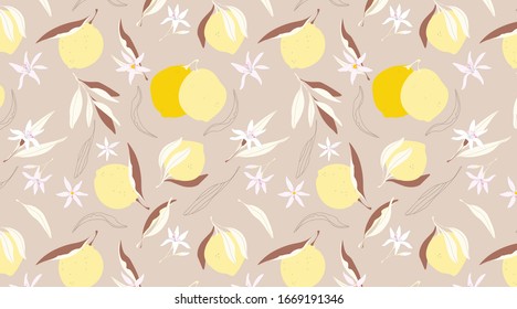 Yellow lemon pattern 