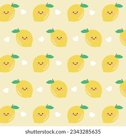 Yellow lemon pattern on yellow background