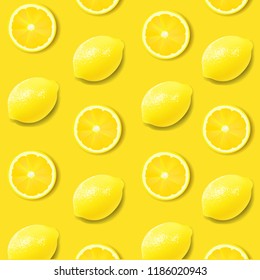 Yellow Lemon Poster With Gradient Mesh, Vector Illustration