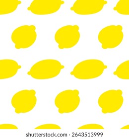 Yellow lemon. Seamless pattern. Vector hand drawn illustration on white background.