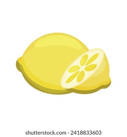 Yellow lemon and lemon slice