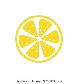 Yellow lemon slice icon in a circular shape vector art