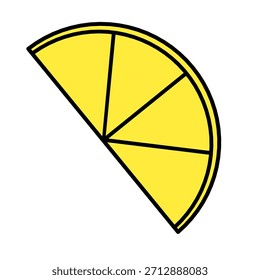 yellow lemon slice icon isolated on white background