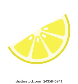 Yellow Lemon Slice Icon Vector Illustration