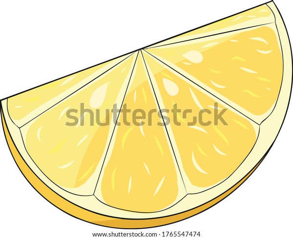 Yellow Lemon Slice Vector Clipart Stock Vector (Royalty Free ...