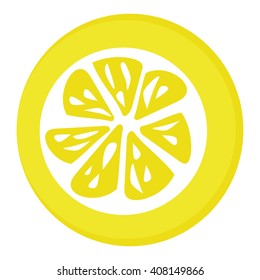 Yellow lemon slice vector for download isolated on white background